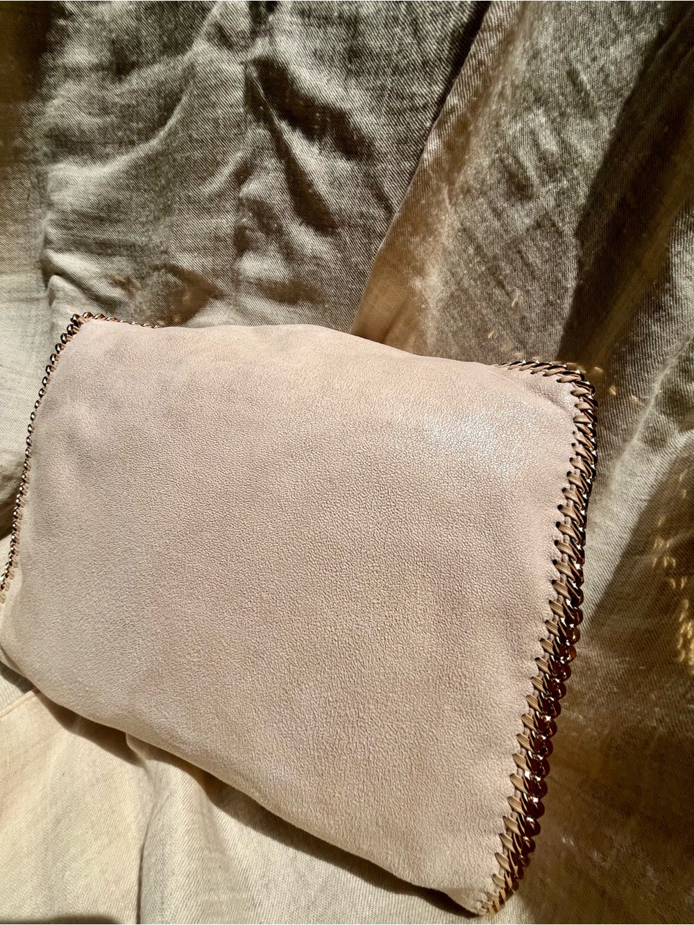 Stella McCartney Falabella Fold-Over Tote Cream Vegan with Gold - Picture 16 of 16